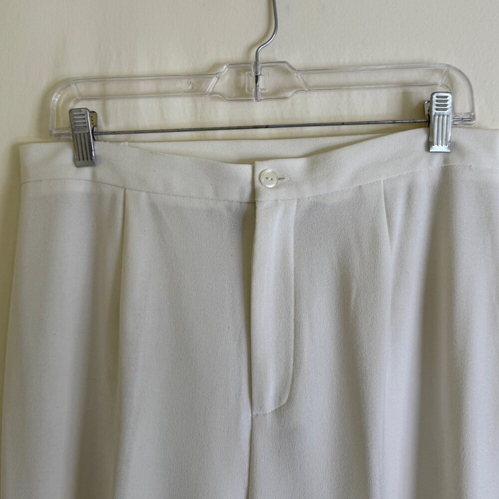 Bob Mackie Wearable Art Jacket & Pant Set Women's Size L Off White Embroidered - Picture 8 of 15